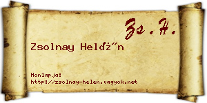 Zsolnay Helén névjegykártya