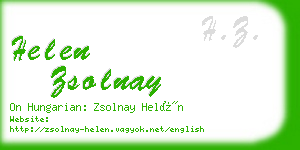 helen zsolnay business card